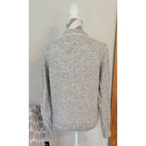 Athleta Merino Wool Transit Sweater Gray and White Medium